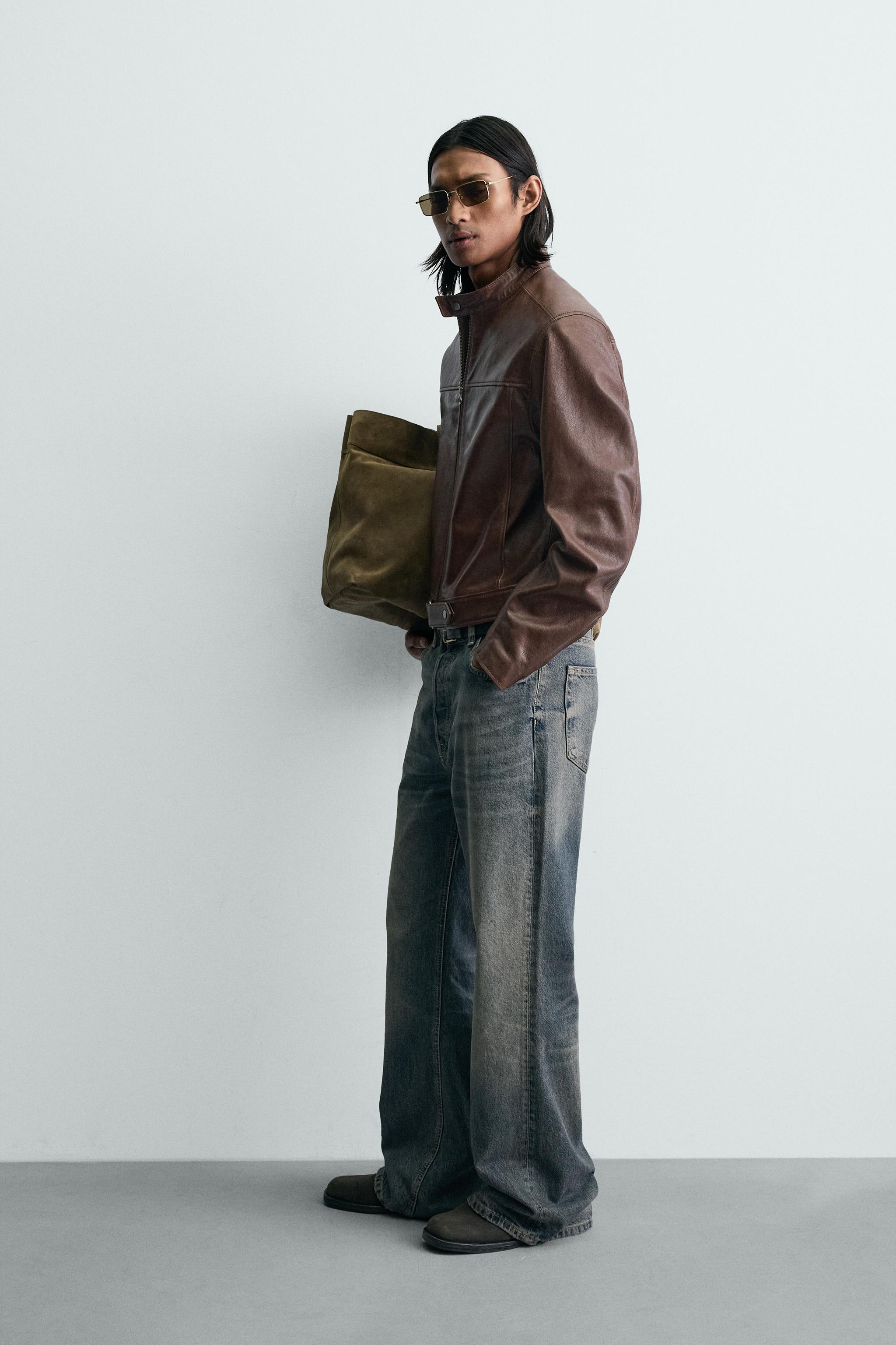 CROPPED FIT LEATHER JACKET